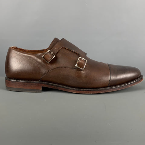 ALLEN EDMONDS Size 10 Brown Leather Double Monk Strap Lace Up Shoes