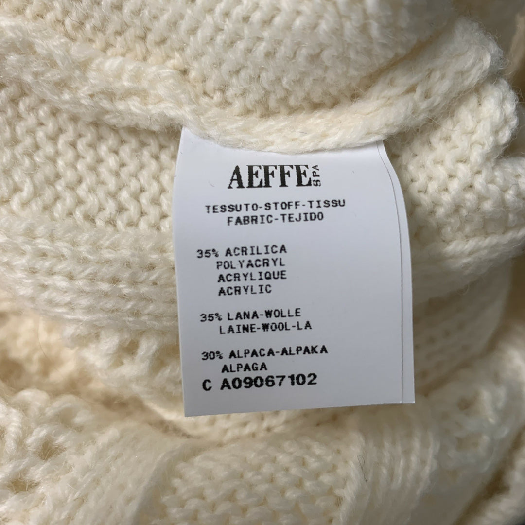PHILOSOPHY Size 4 Cream Acrylic Blend Textured Ruffle Sweater