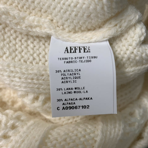 PHILOSOPHY Size 4 Cream Acrylic Blend Textured Ruffle Sweater