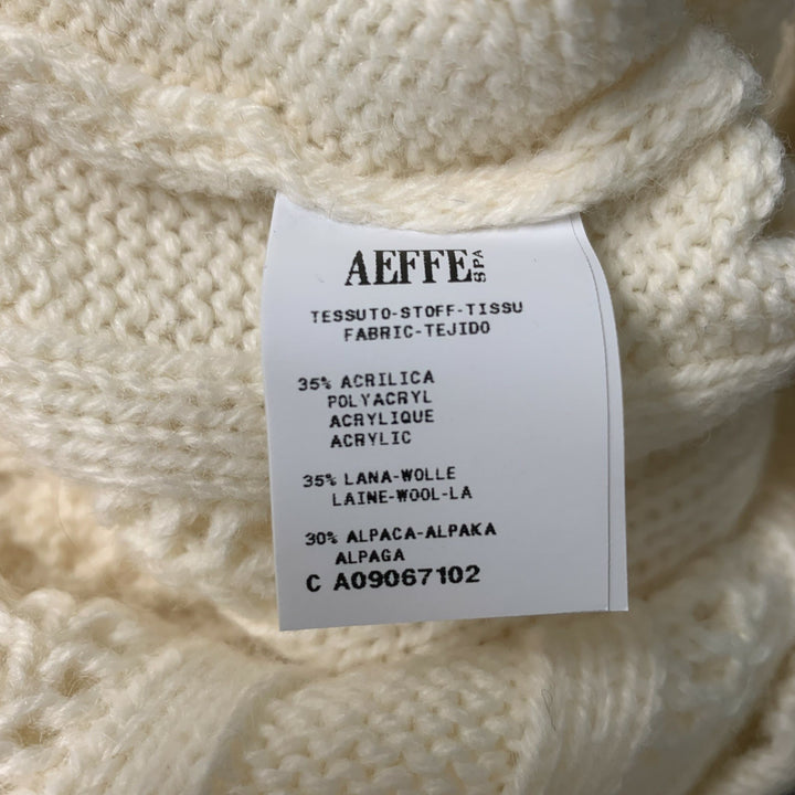 PHILOSOPHY Size 4 Cream Acrylic Blend Textured Ruffle Sweater