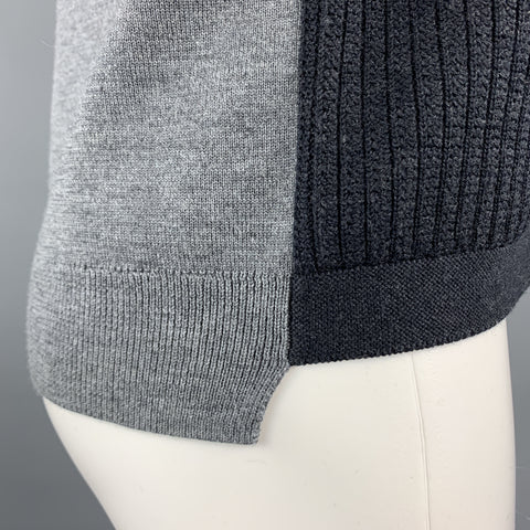 EMPORIO ARMANI Size S Charcoal Knitted Wool Buttoned Sweater Vest