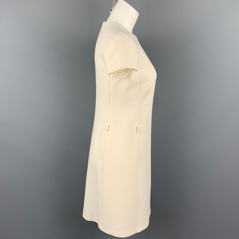 RALPH LAUREN Black Label Taille 2 Robe droite en laine crème