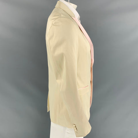 D&G by DOLCE & GABBANA Size 42 Beige & Pink Cotton Blend Sport Coat