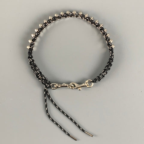 NO BRAND Black Silver Woven Necklace