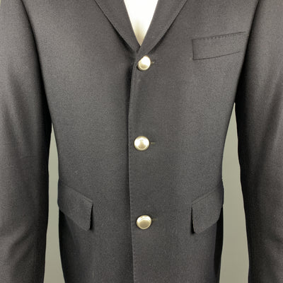 BLACK FLEECE Size 40 Navy Wool Notch Lapel Metal Buttons Sport Coat