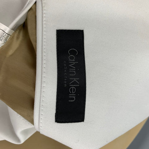 CALVIN KLEIN COLLECTION Size 40 Off White Cotton Notch Lapel Suit