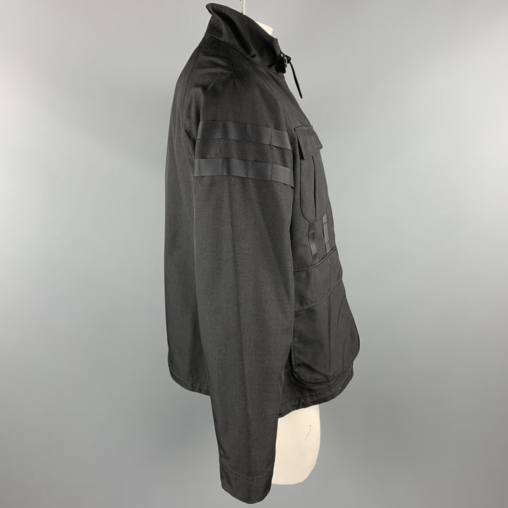 WHITE MOUNTAINEERING A/W 17 Size L Black Nylon Zip Up Jacket