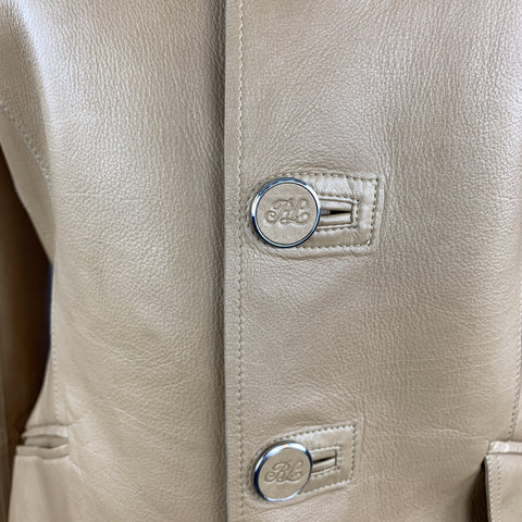 RALPH LAUREN Size 10 Tan Calf Leather Blazer