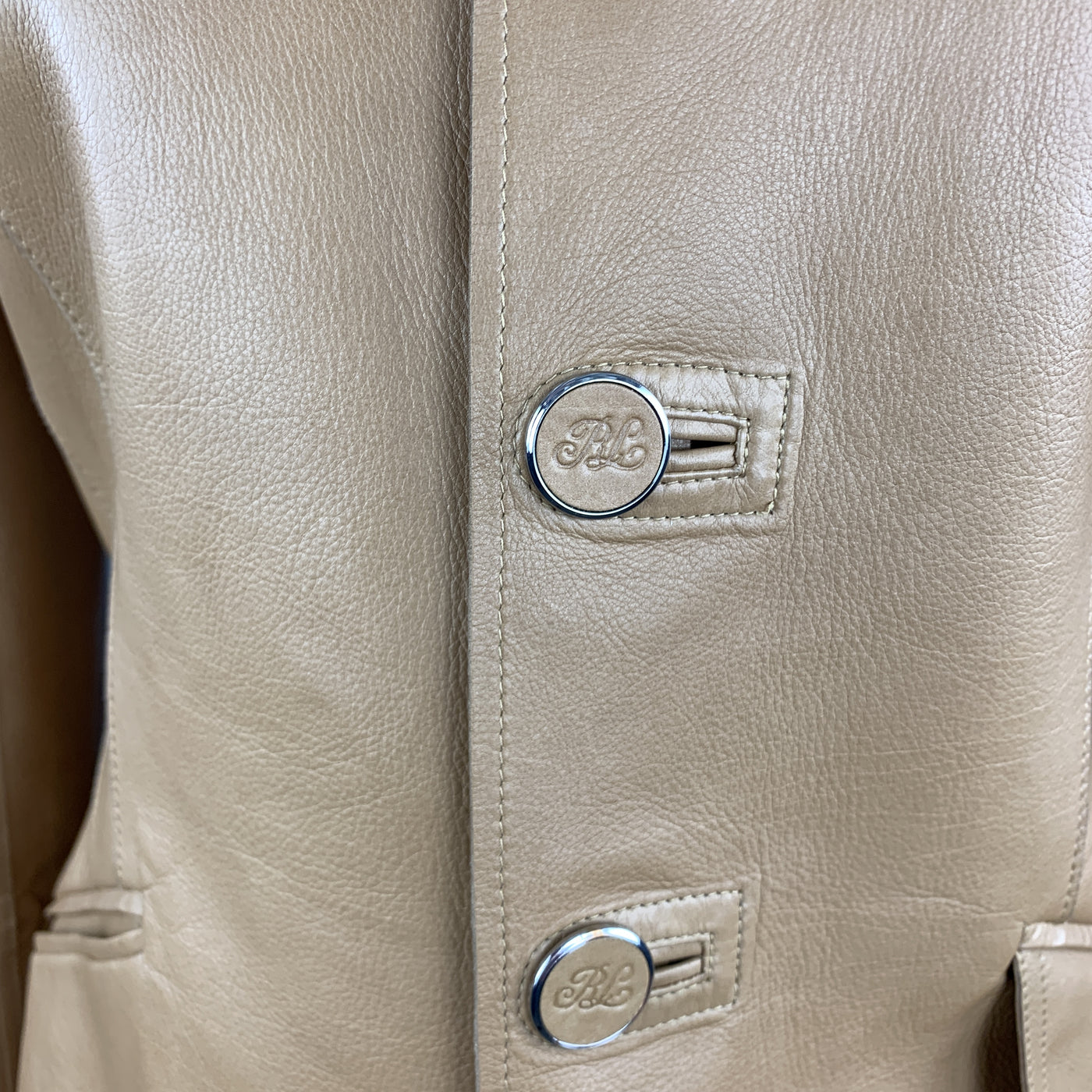 RALPH LAUREN Size 10 Tan Calf Leather Blazer