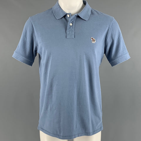 PAUL SMITH Size M Blue Cotton Short Sleeve Polo