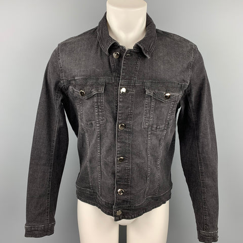 MAISON MARGIELA Size L Charcoal Cotton Trucker Jacket