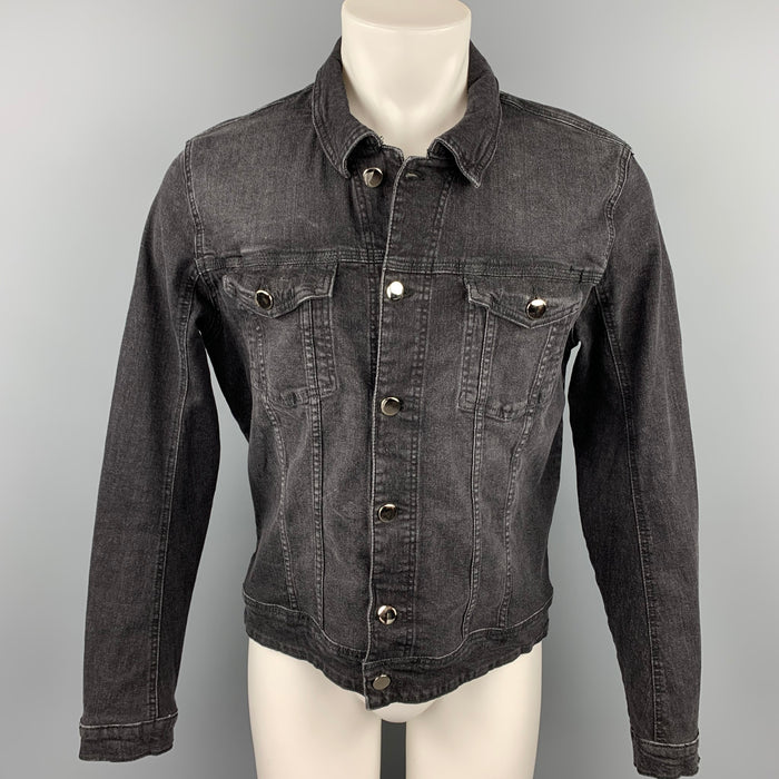 MAISON MARGIELA Size L Charcoal Cotton Trucker Jacket