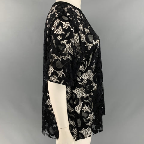 MSGM Camiseta Cuello Redondo Poliamida Poliéster Encaje Talla L Negra
