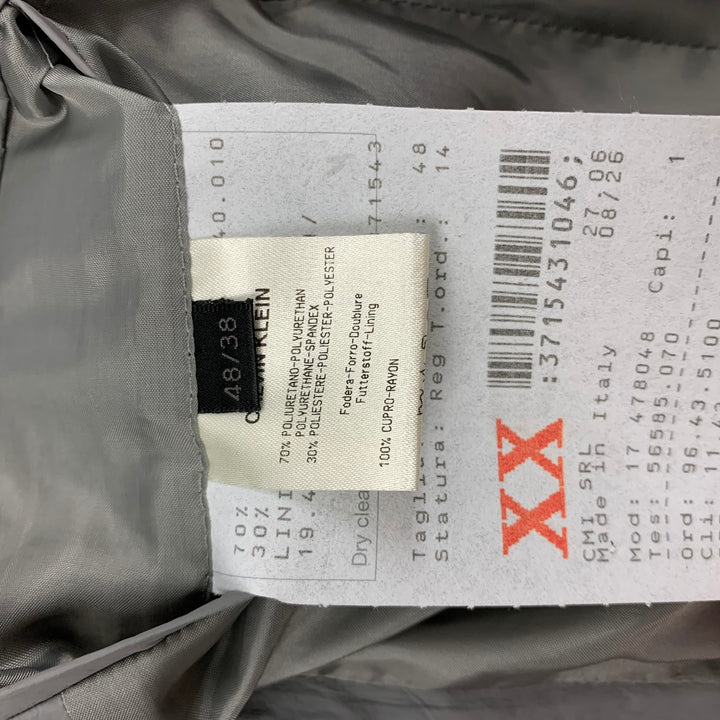 CALVIN KLEIN COLLECTION Size 38 Grey Polyurethane Polyester Suit