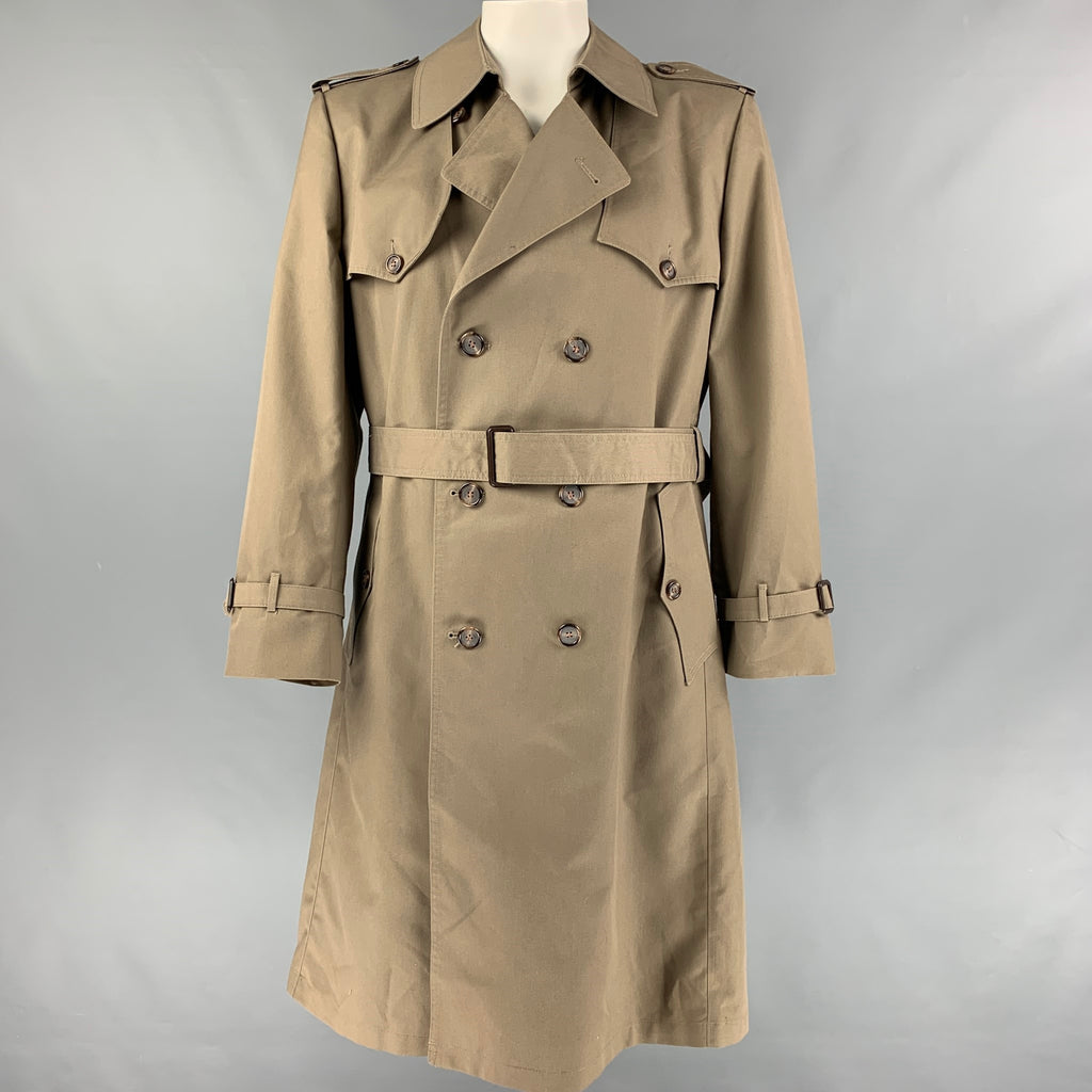 CHRISTIAN DIOR Size 44 Khaki Wool Polyester Trenchcoat Sui Generis Designer Consignment