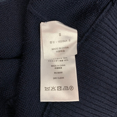 TSE Size S Navy Knitted Wool Zip Up Jacket