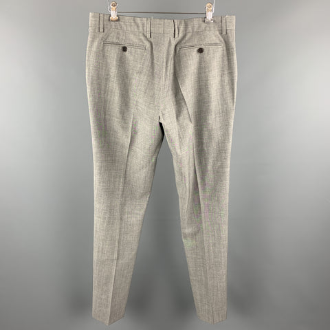 PS by PAUL SMITH Size 32 Heather Gray Wool Flat Front Dress Pants