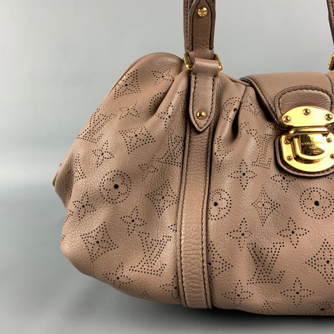 LOUIS VUITTON 2010 Lunar PM Taupe Perforated Leather Satchel Mahina Handbag