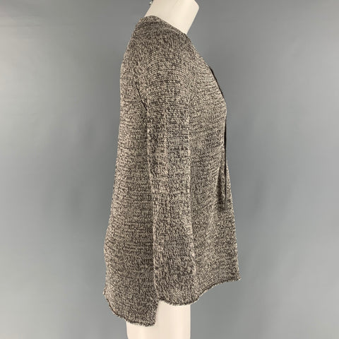 BROCHU WALKER Taille S Gris Blanc Lin Heather Lace Up Pull