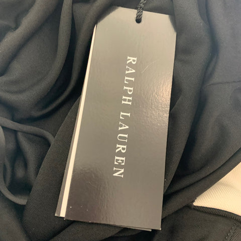 RALPH LAUREN Black Label Size 6 Black White Viscose Nylon Contrast Trim Wrap Skirt