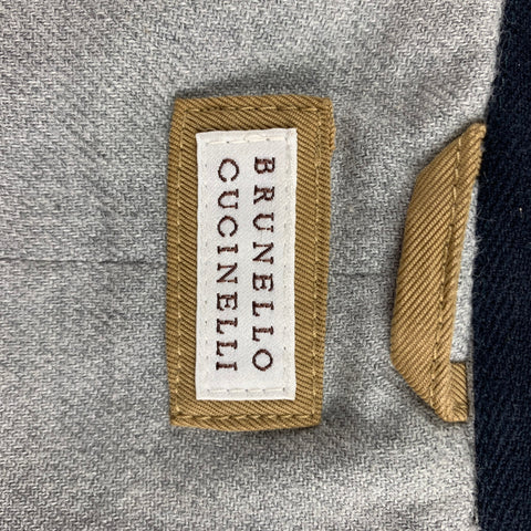 BRUNELLO CUCINELLI Size XL Khaki Quilted Twill Zip Up Puff Vest