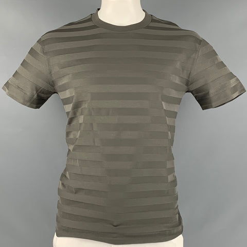 EMPORIO ARMANI Taille XL T-shirt à manches courtes en coton à rayures vertes