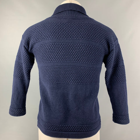 S.N.S HERNING Size M Navy Knitted Wool Half Zip Sweater