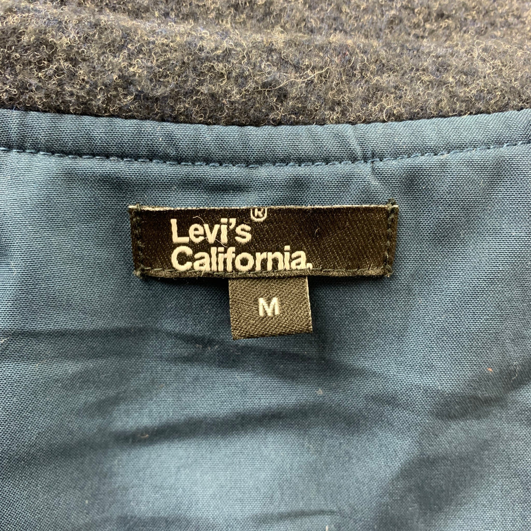 LEVI'S Size M Navy  Fleece Collarless Buttoned Jacket