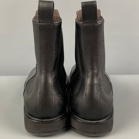 THE ROW Botas Chelsea de materiales mixtos de cuero negro talla 7.5