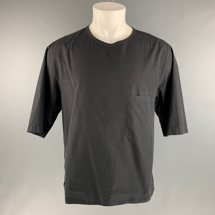BARENA Size L Black Cotton Short Sleeve T-shirt