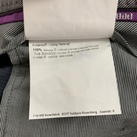HILTL Size 38 Grey Houndstooth Wool Zip Fly Dress Pants