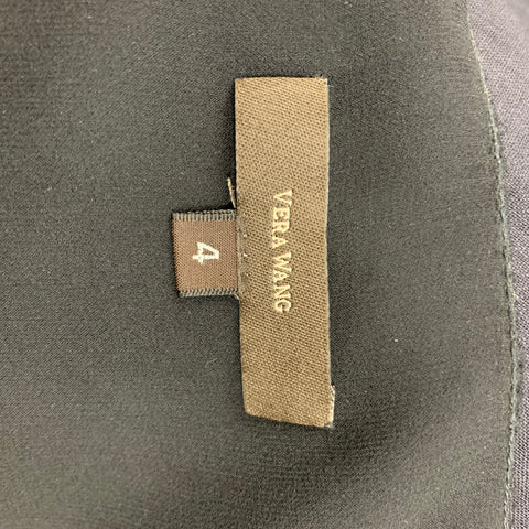 VERA WANG Vestido sin mangas de poliéster de lana azul marino talla 4