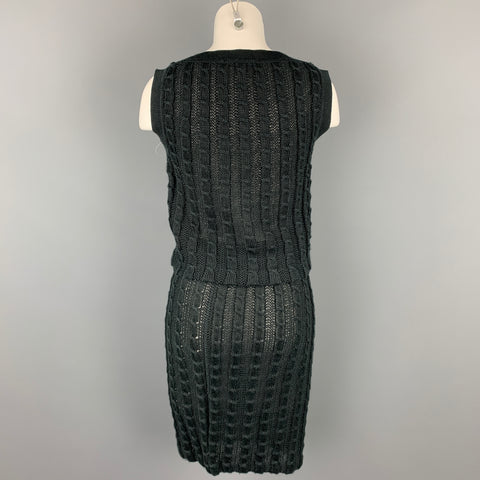 JUNKO SHIMADA Size M Charcoal Knitted Linen Pencil Skirt Set