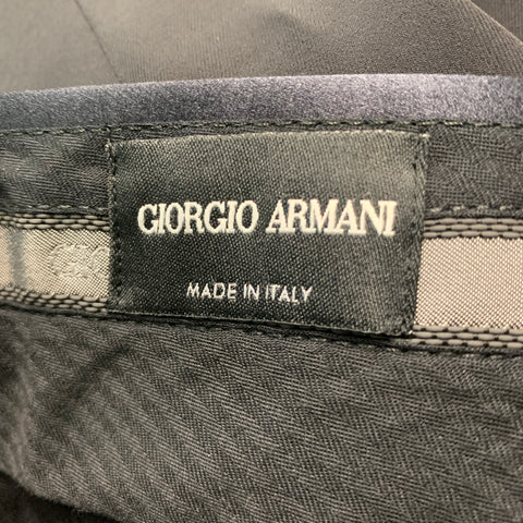 GIORGIO ARMANI Size 34 Black Solid Polyester Elastane Tuxedo Dress Pants