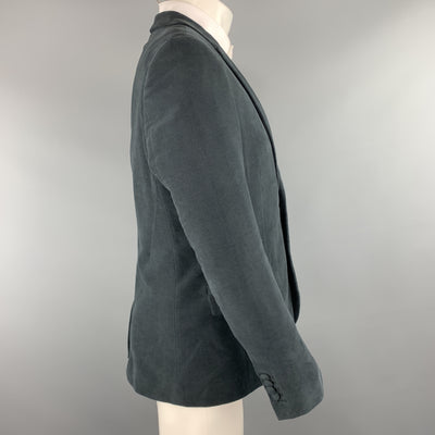 ZADIG & VOLTAIRE Size M Charcoal Cotton Velvet Notch Lapel Sport Coat