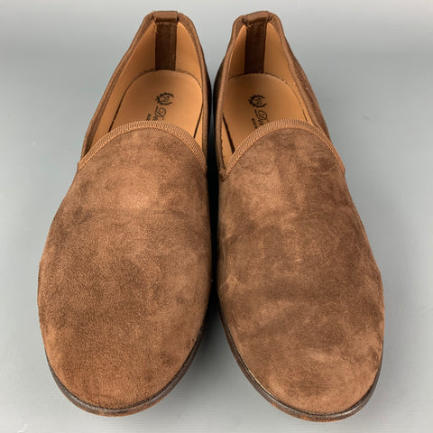 DEL TORO Size 10 Brown Suede Slip On Loafers