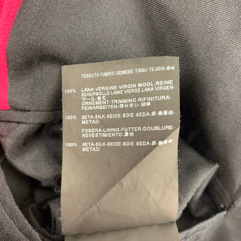 SAINT LAURENT Size 40 Raspberry & Black Wool Notch Lapel Sport Coat
