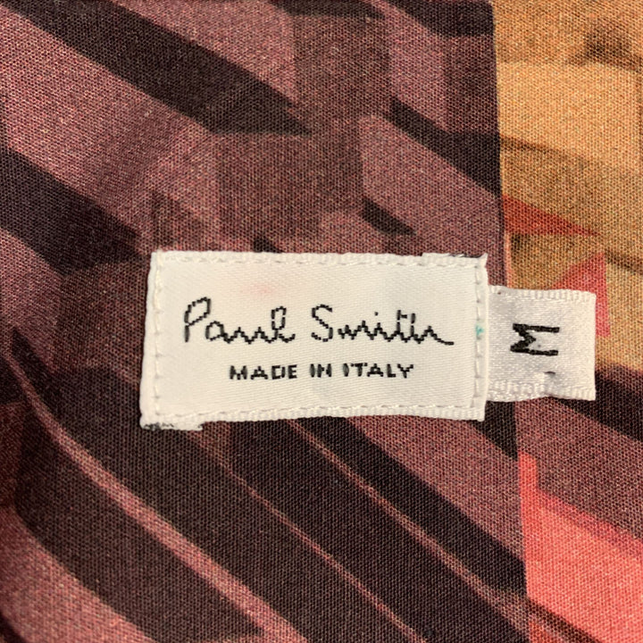 PAUL SMITH Taille M Imprimer Chemise à manches longues boutonnée en coton marron et rose