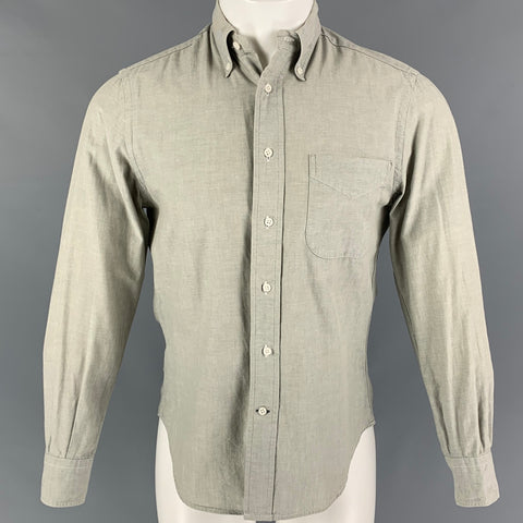 GITMAN BROS Size S Green Sage Cotton Oxford Long Sleeve Shirt