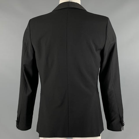 J. LINDEBERG Size 38 Black Wool Shawl Collar Coat