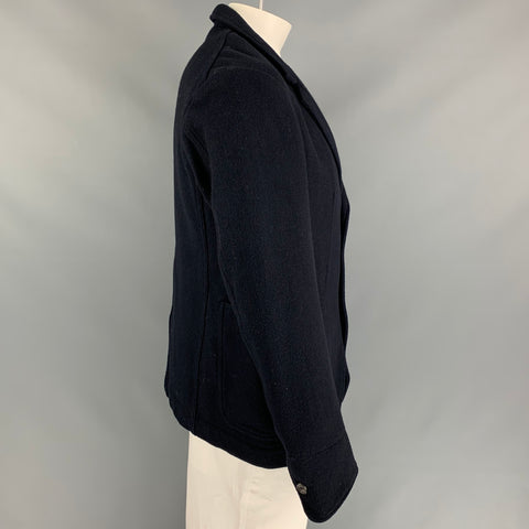 45rpm Size XL Navy Wool Blend Notch Lapel Jacket