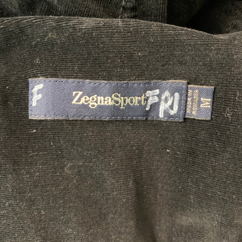 ZEGNA SPORT Size M Black Corduroy  Long Sleeve Shirt