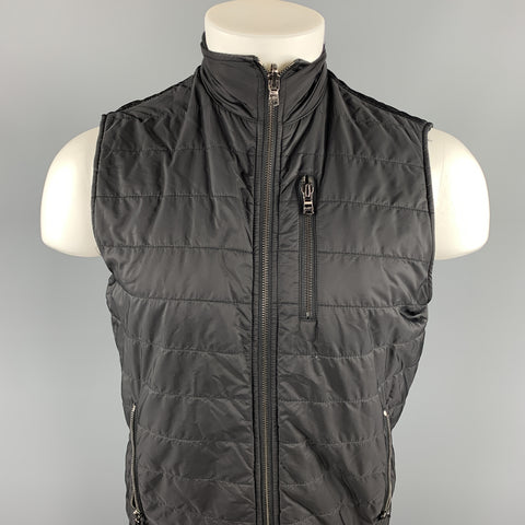 MICHAEL KORS Chaleco con cremallera de nailon acolchado negro talla S