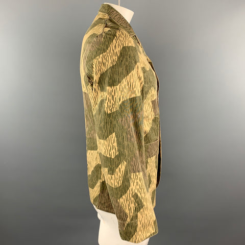 KAPITAL Chest Size M Olive Camo Cotton Notch Lapel Jacket