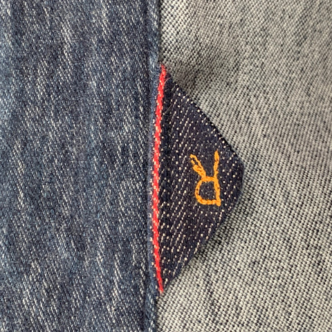 45rpm Size XXL Indigo Contrast Stitch Cotton Trucker Jacket