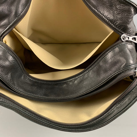 Bolso mensajero de cuero negro LONGCHAMP