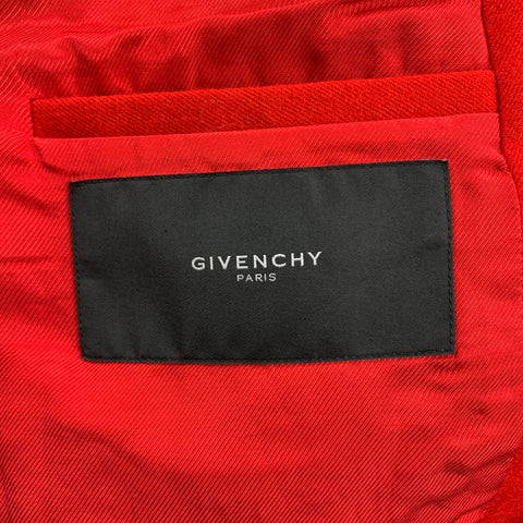 GIVENCHY F/W 12 Size 40 Red Wool / Cotton Notch Lapel Suit