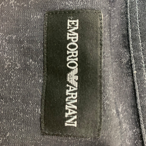 EMPORIO ARMANI Size M Charcoal Ombre Cotton Hidden Placket Long Sleeve Shirt