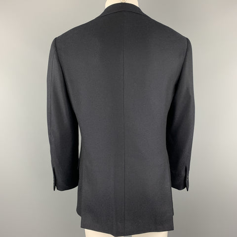 SAINT ANDREWS 38 Regular Navy Woven Cashmere Notch Lapel  Sport Coat
