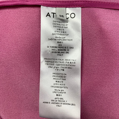 ATTICO Size 0 Pink Acetate Viscose Wrap Dress